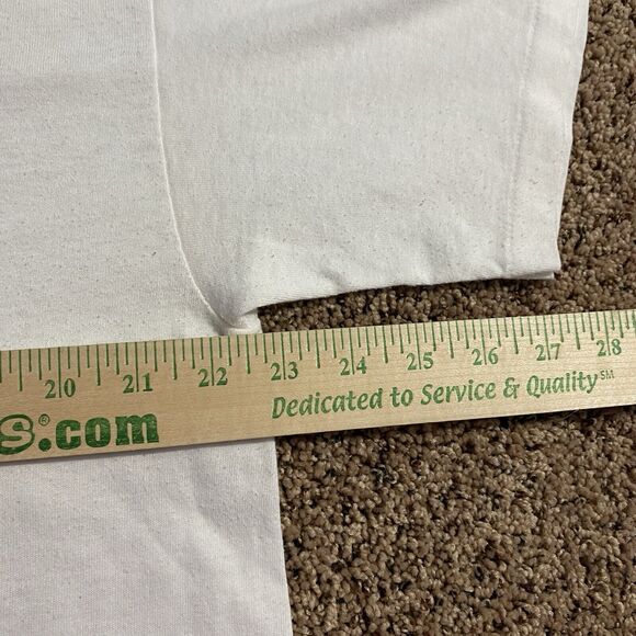 Vintage 90s Single Stitch T Shirt Patchwork Grandmacore White One Size Women’s - Picture 3 of 5